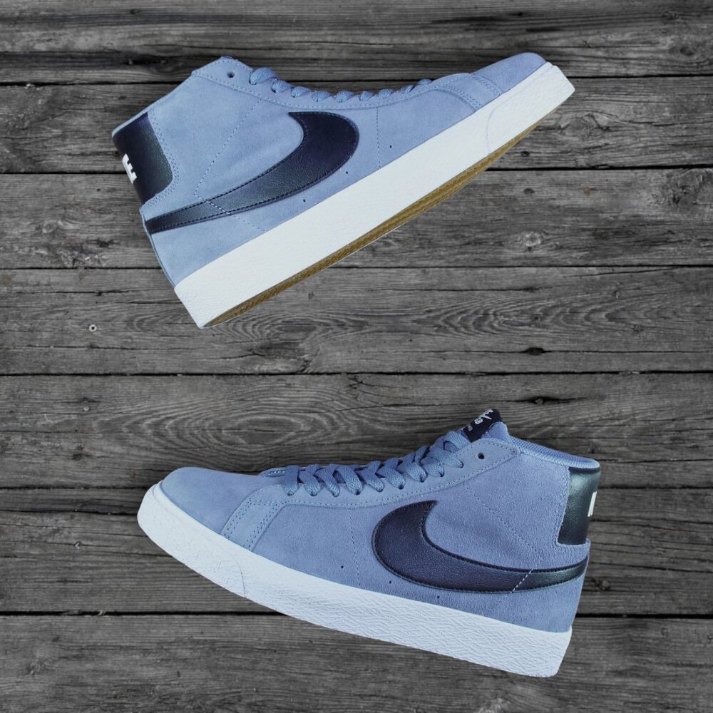 Nike SB Zoom Blazer Mid Shoes - Ashen Slate/Black-White (BRAND NEW)